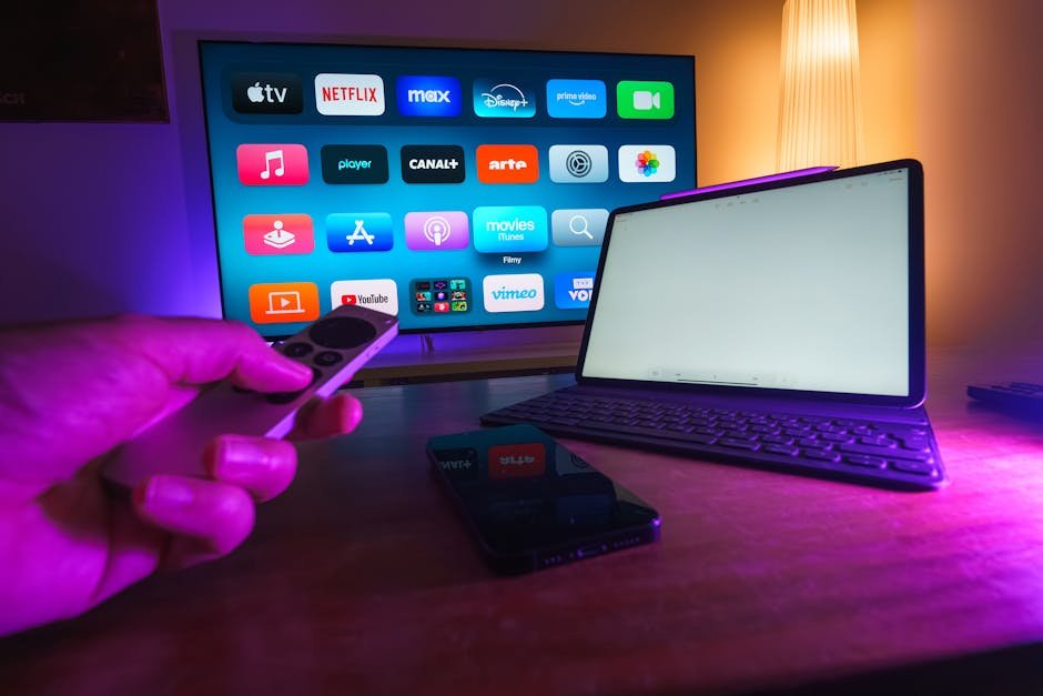 Comparison of different IPTV template styles displaying player skins and app UI designs on multiple devices
