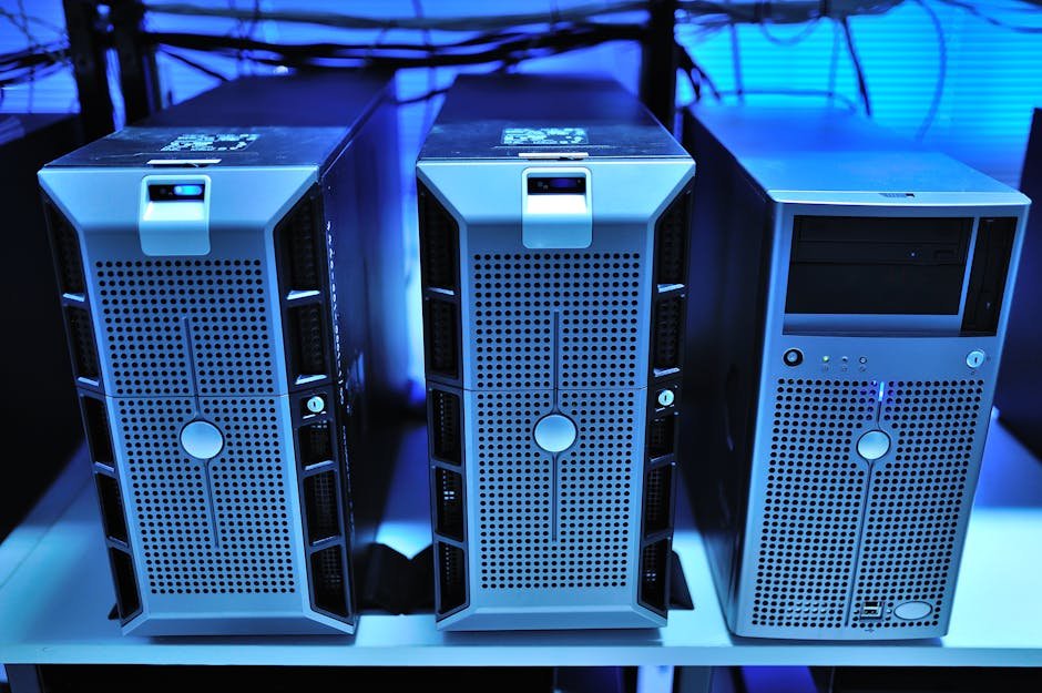 Modern IPTV server rack in professional data center with multiple connection cables and monitoring displays in 2026