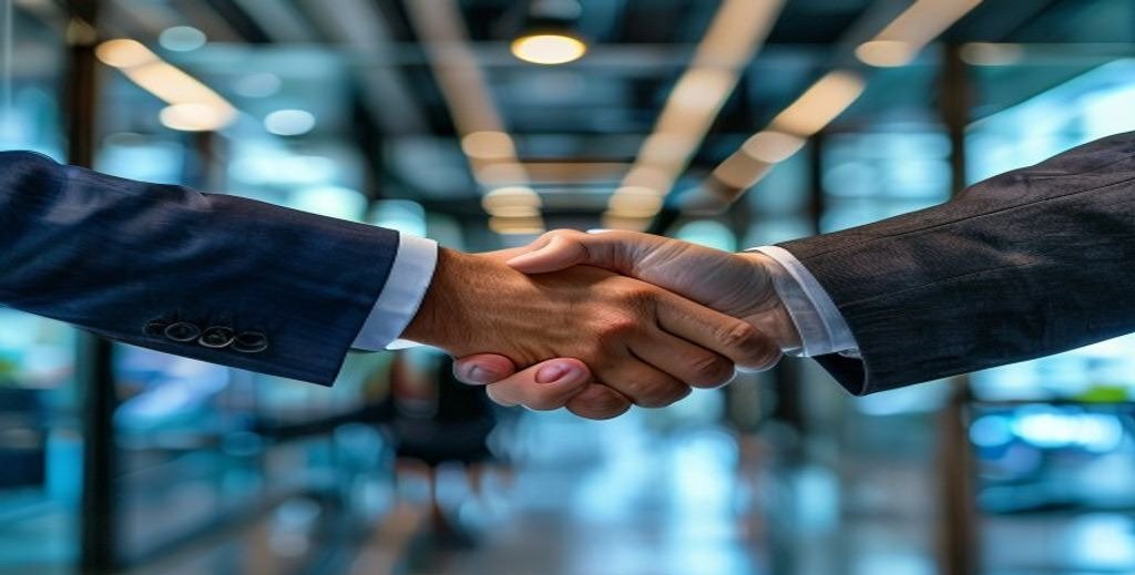 Professional business meeting discussing Wholesale IPTV Suppliers partnerships and contracts