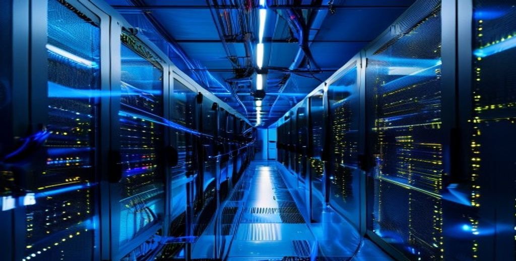 Professional wholesale IPTV suppliers server room with modern networking equipment