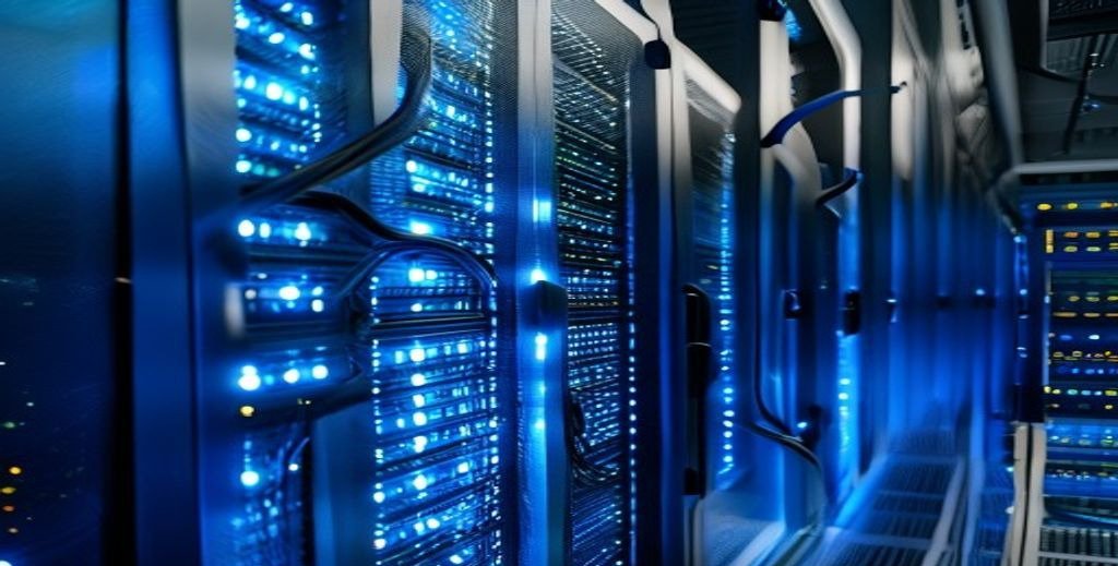 Professional Wholesale IPTV Suppliers server room with networking equipment and cables