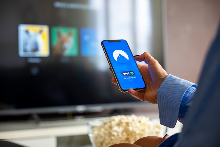 Secure IPTV streaming setup with encrypted connections and multiple device compatibility