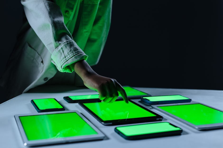 User testing IPTV streaming quality on multiple devices including smartphone, tablet and smart TV