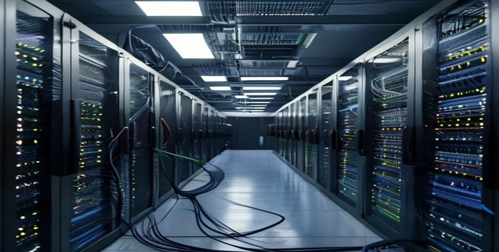 Wholesale IPTV Suppliers server room with multiple streaming equipment and networking devices