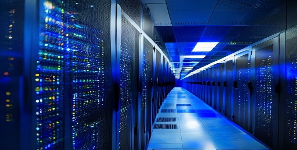 Wholesale IPTV Suppliers server room with network equipment and cables