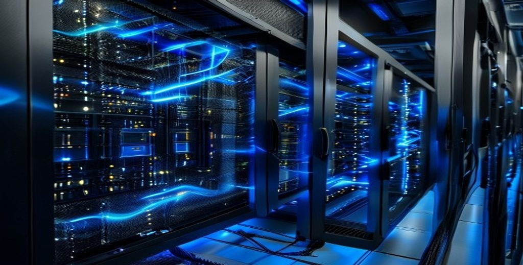 Wholesale IPTV suppliers server room with networking equipment and cable management