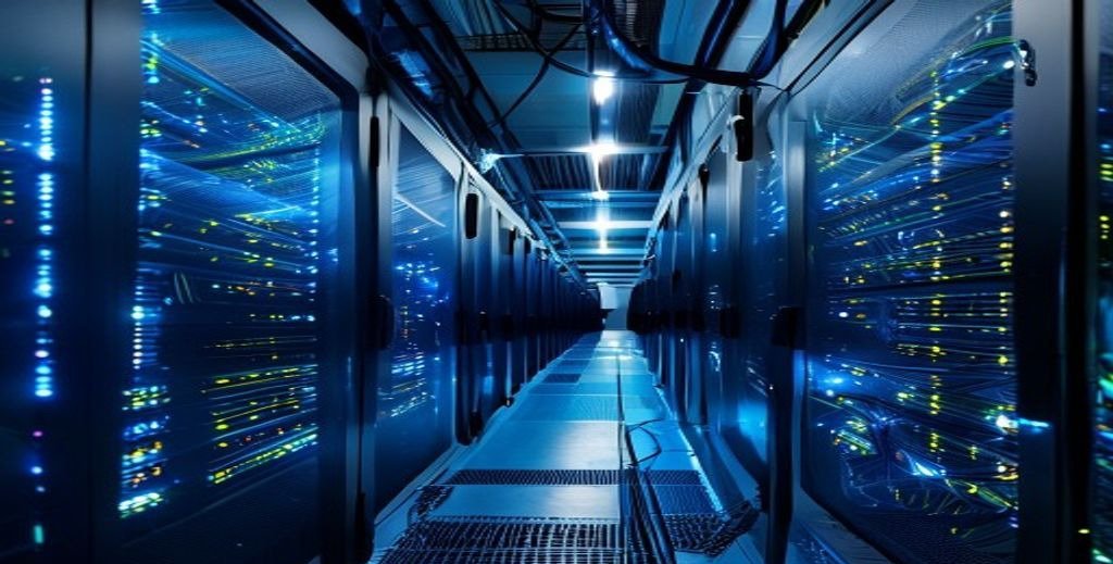 Wholesale IPTV Suppliers server room with networking equipment and cables
