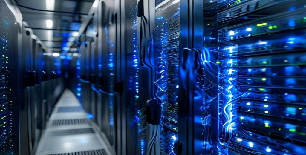 Wholesale IPTV Suppliers server room with networking equipment and streaming infrastructure